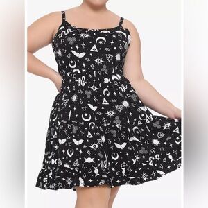 Hot Topic Black Mini Dress with witchy print